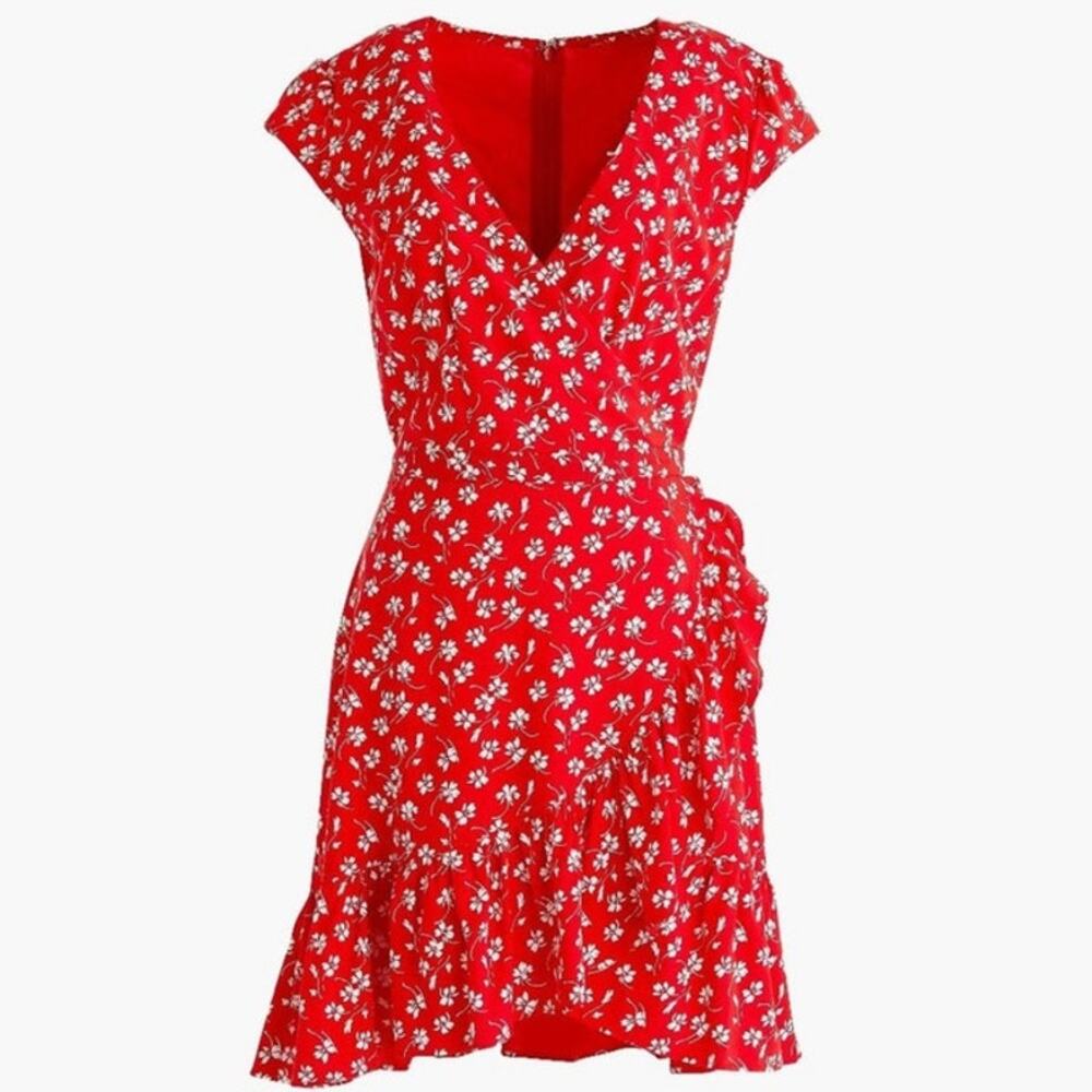 J. Crew Red Floral Mini Dress